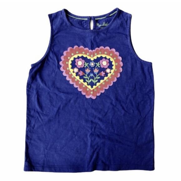 Mini Boden Heart Appliqué Tank Top Size 11/12 - Picture 1 of 5